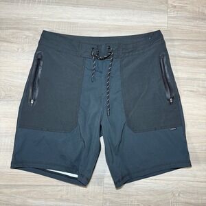 Howler Bros Daily Grind Board‎ Shorts Gray 33 Drawstring Zip Pockets Stretch